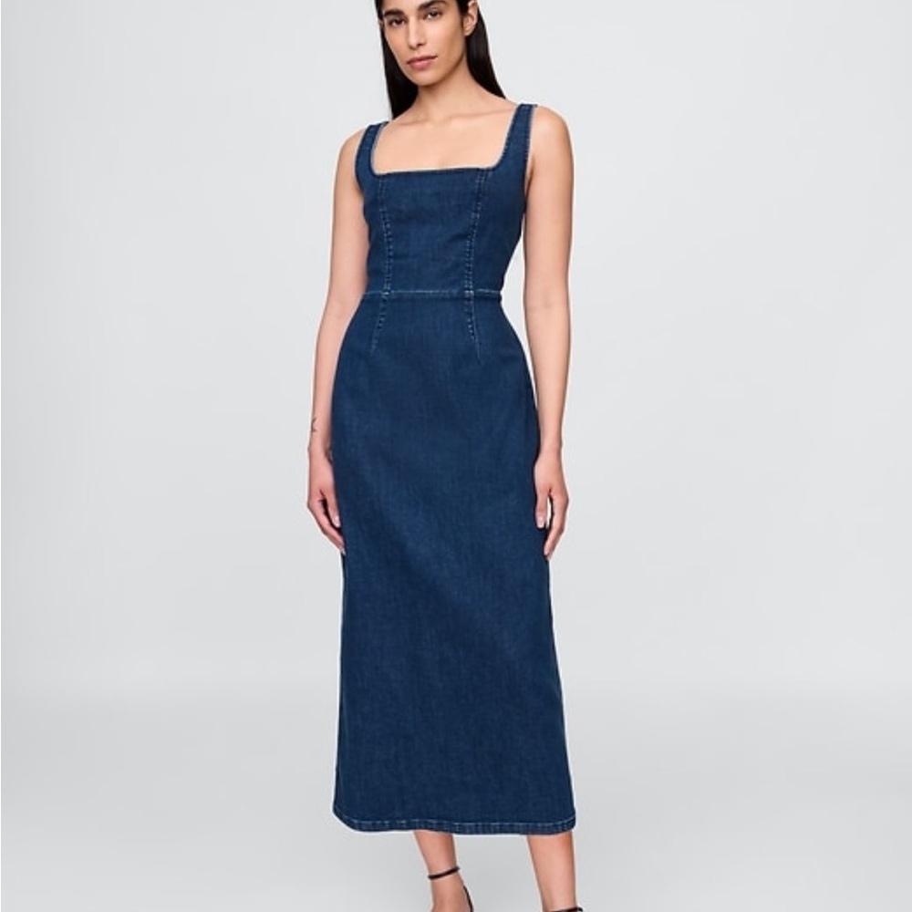 GAP Dark Blue Denim Dress sz M Fitted